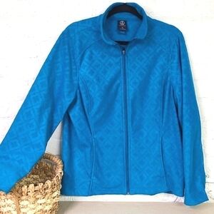 - LANDS END TURQUOISE ZIPPER FLEECE SZ LARGE